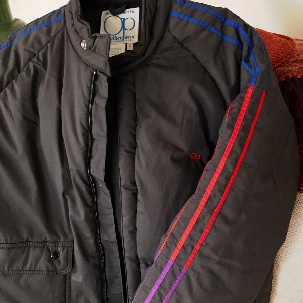 O.P. Vintage Black multi colored coat